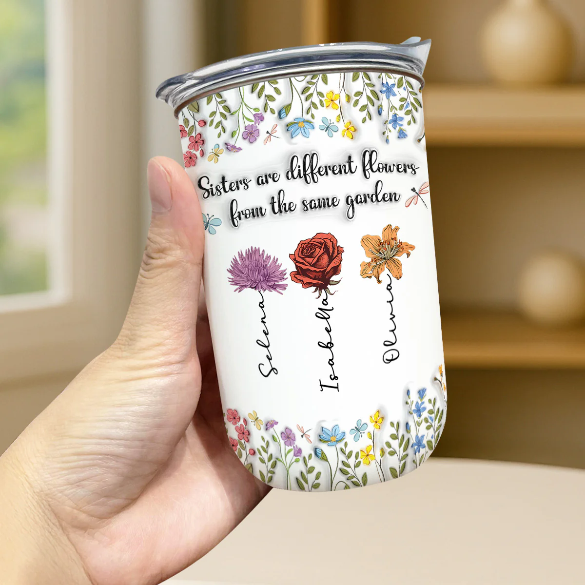 Sisters Are Different Flowers From The Same Garden - Personalized Custom 10oz Tumbler - Image 2