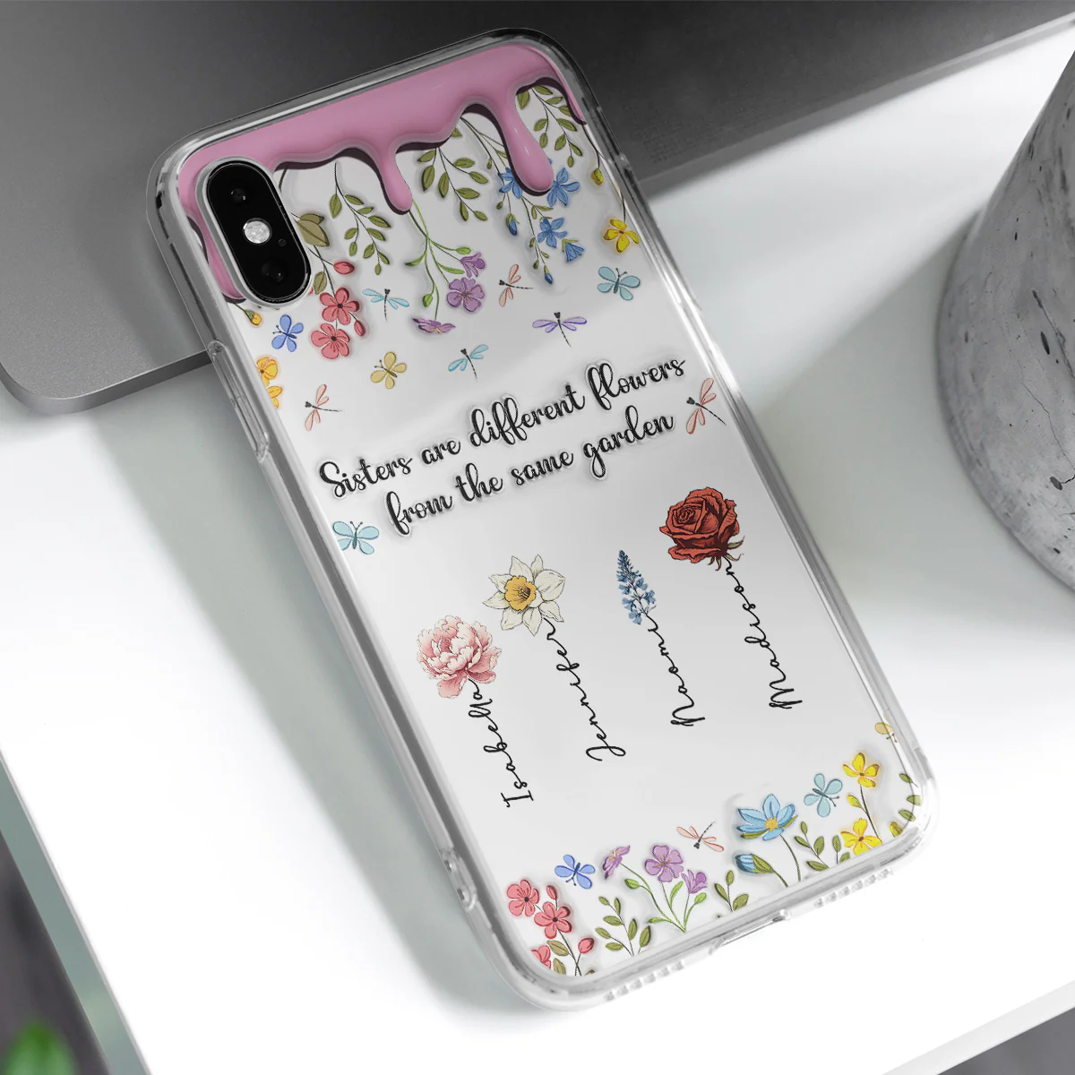 Sisters Are Different Flowers From The Same Garden - Personalized Custom 3D Inflated Effect Phone Case - Image 2