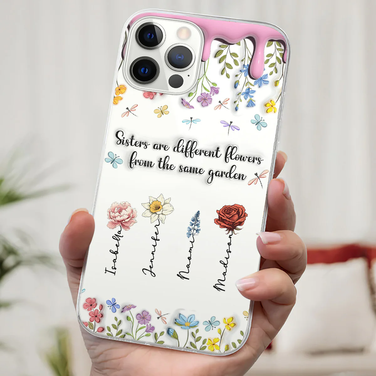 Sisters Are Different Flowers From The Same Garden - Personalized Custom 3D Inflated Effect Phone Case - Image 3