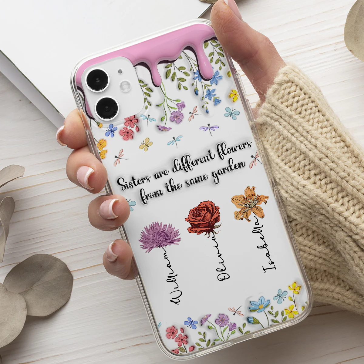 Sisters Are Different Flowers From The Same Garden - Personalized Custom 3D Inflated Effect Phone Case - Image 6