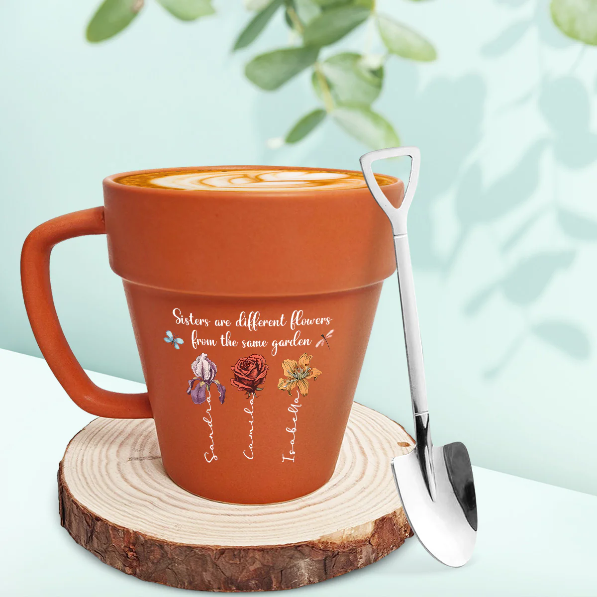 Sisters Are Different Flowers From The Same Garden - Personalized Custom Plant Pot Mug - Image 4