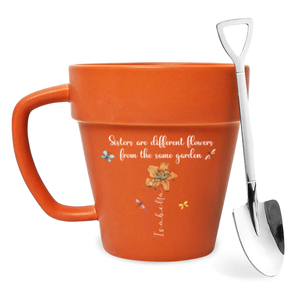 Sisters Are Different Flowers From The Same Garden - Personalized Custom Plant Pot Mug - Image 7