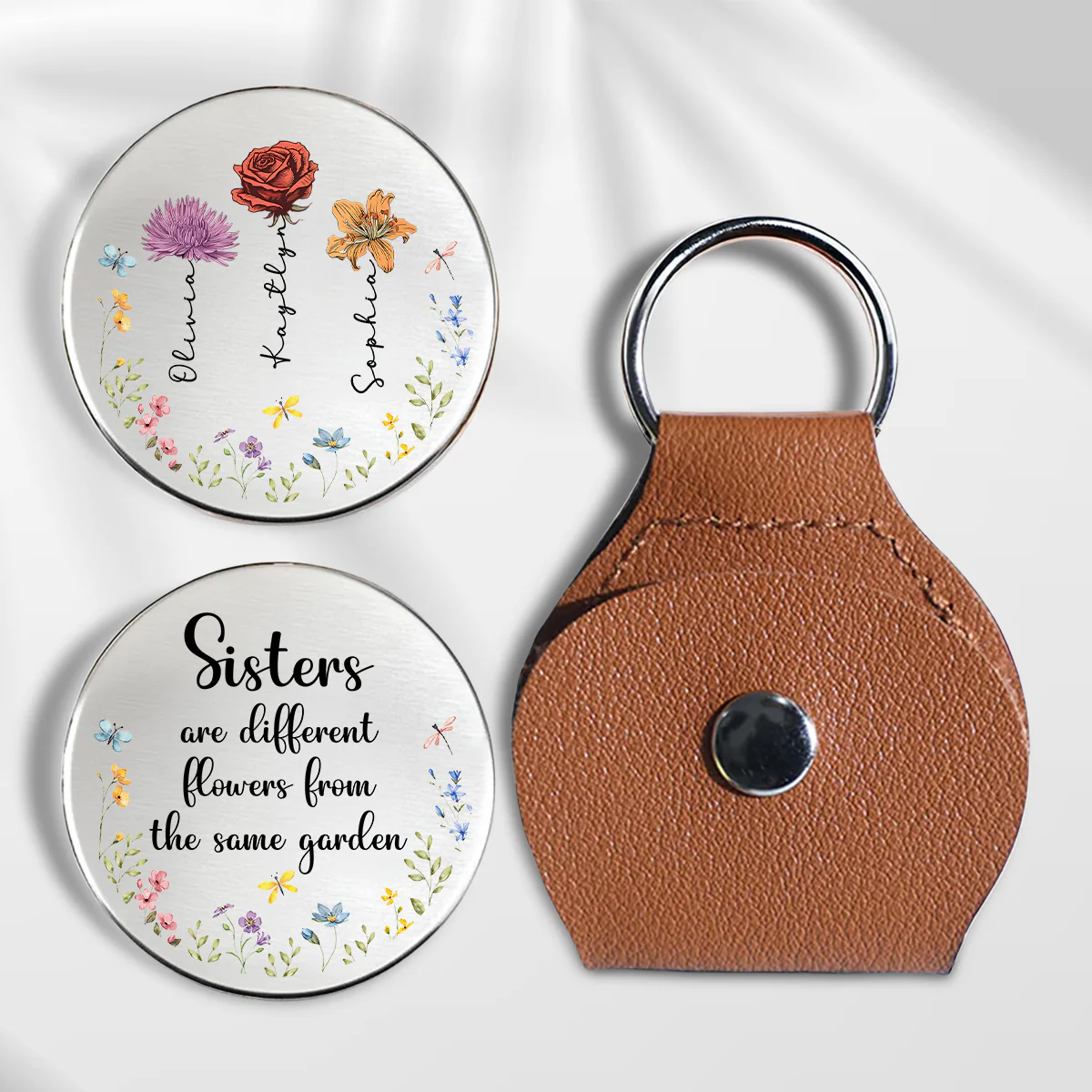 Sisters Are Different Flowers From The Same Garden - Personalized Custom Pocket Hug