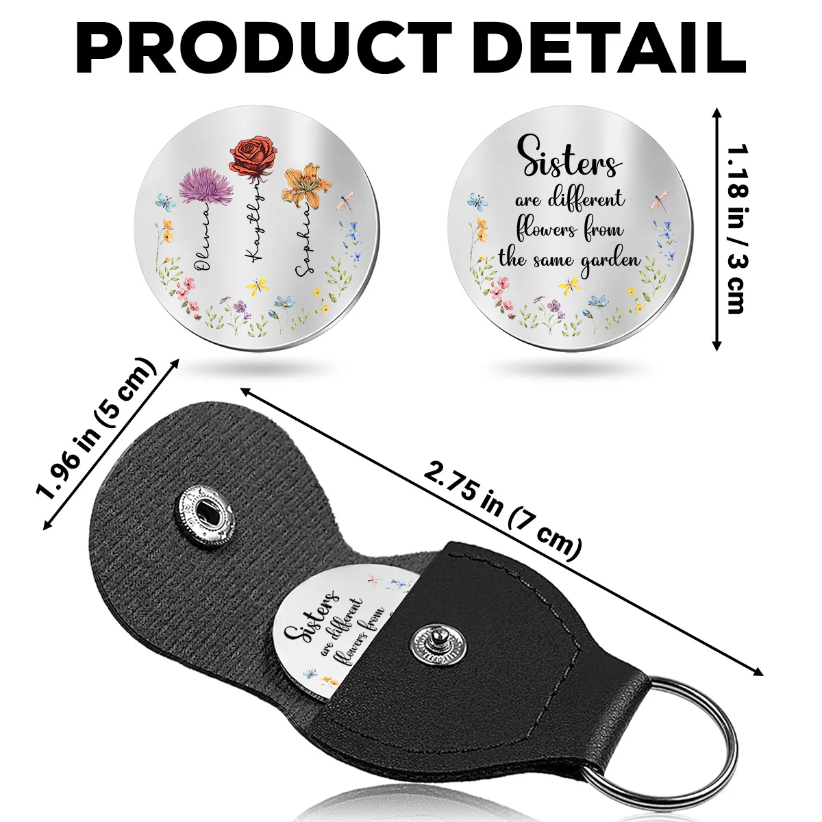 Sisters Are Different Flowers From The Same Garden - Personalized Custom Pocket Hug - Image 5
