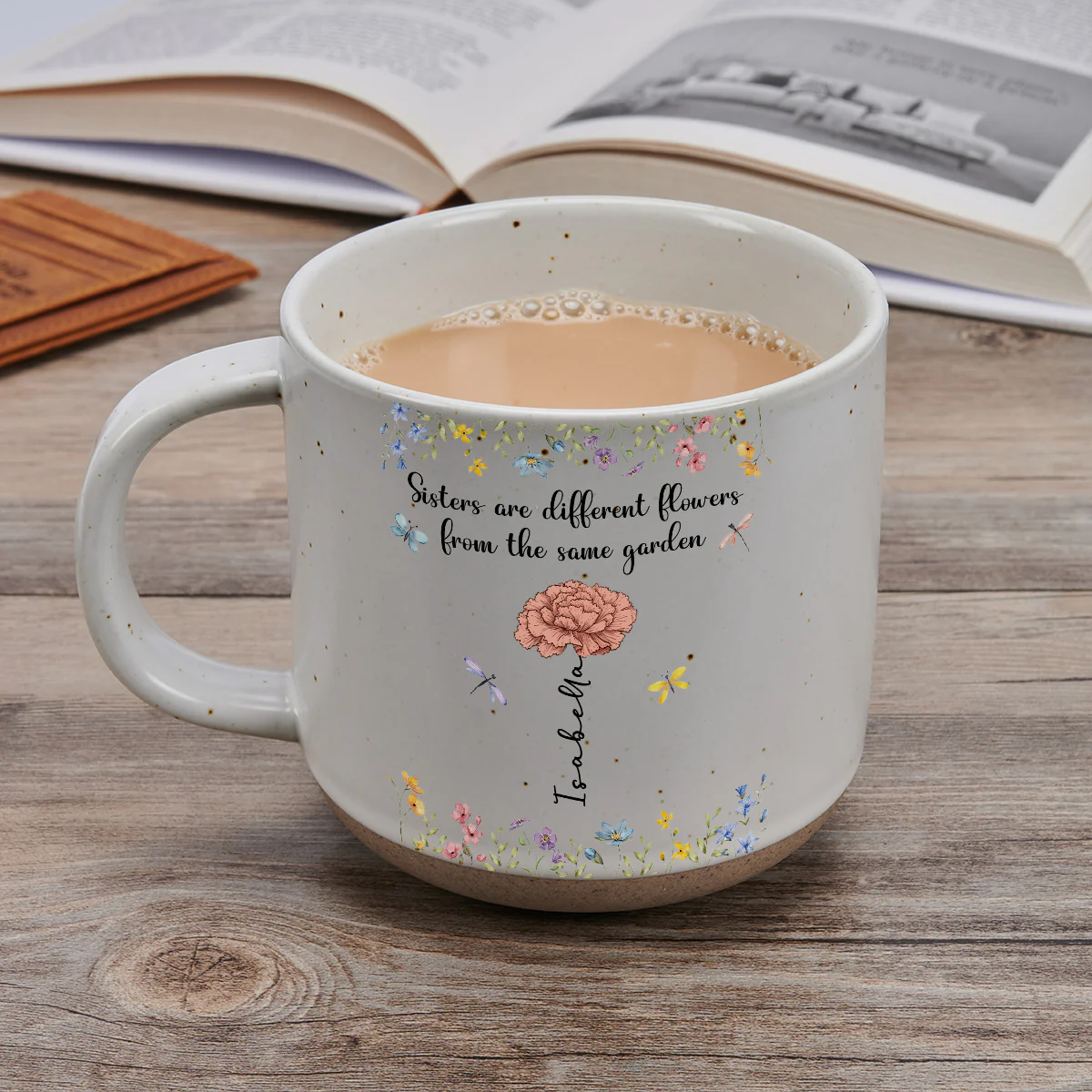 Sisters Are Different Flowers From The Same Garden - Personalized Custom Pottery Mug - Image 4
