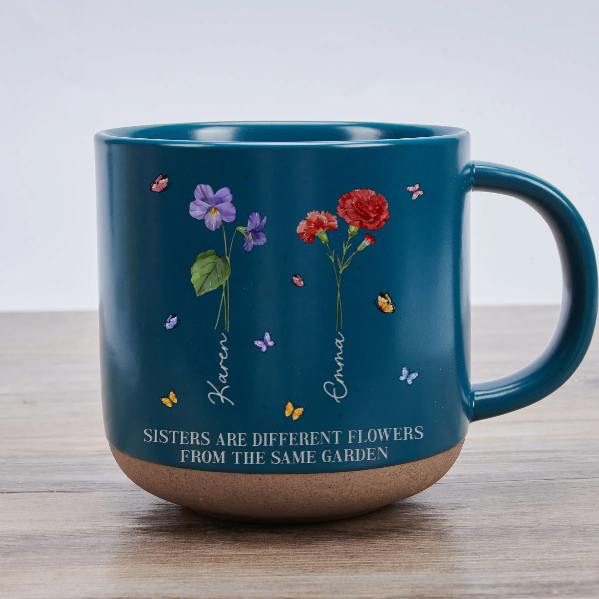 Sisters Are Different Flowers From The Same Garden Ver 2 - Personalized Custom Pottery Mug - Image 3