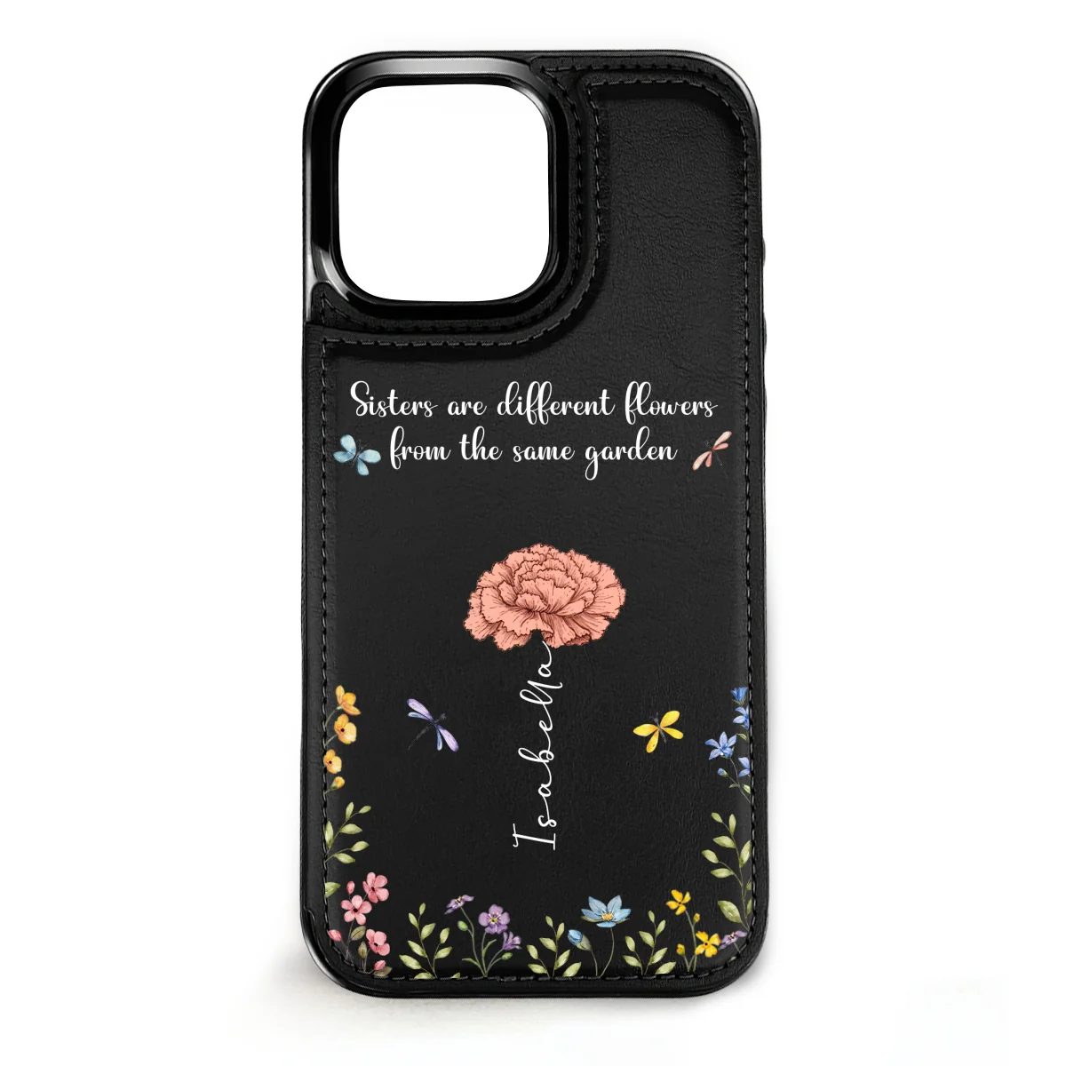 Sisters Are Different Flowers - Personalized Custom Leather Phone Case - Image 9