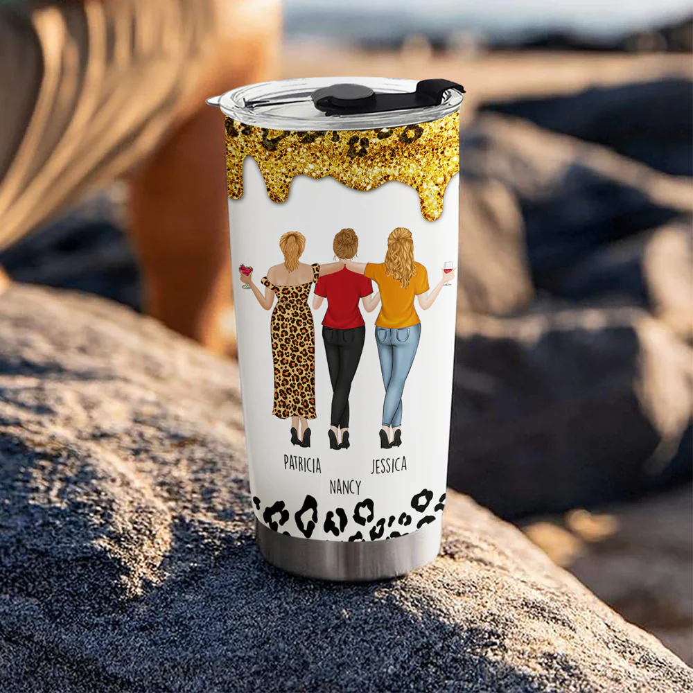 Sisters Are the Real Gift - Personalized Custom Tumbler - Image 4