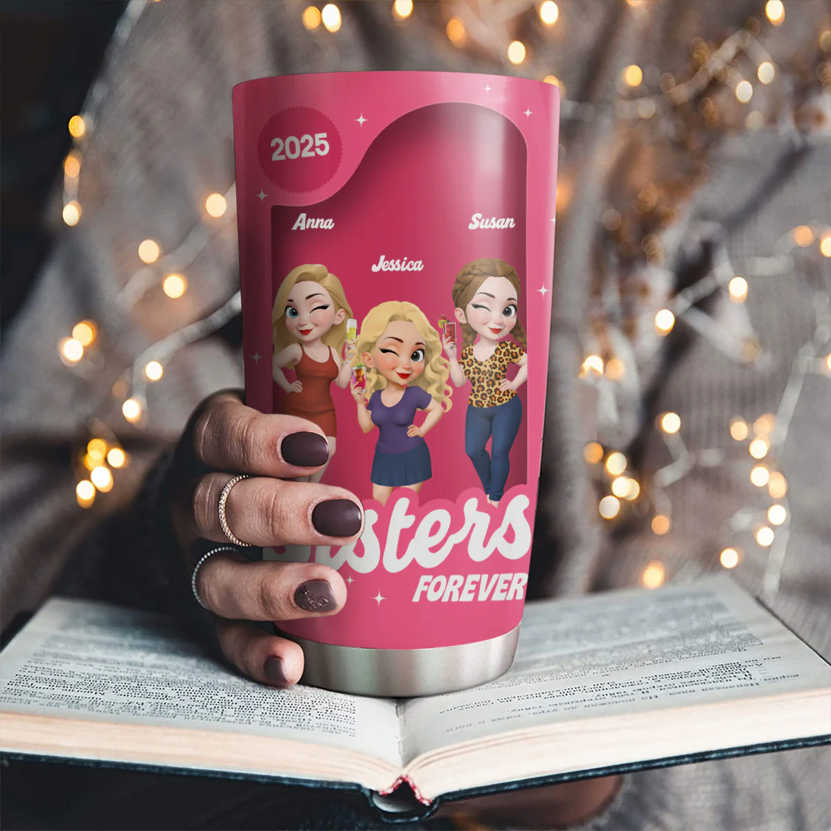 Sisters Besties Forever Box - Personalized Custom Tumbler - Image 2