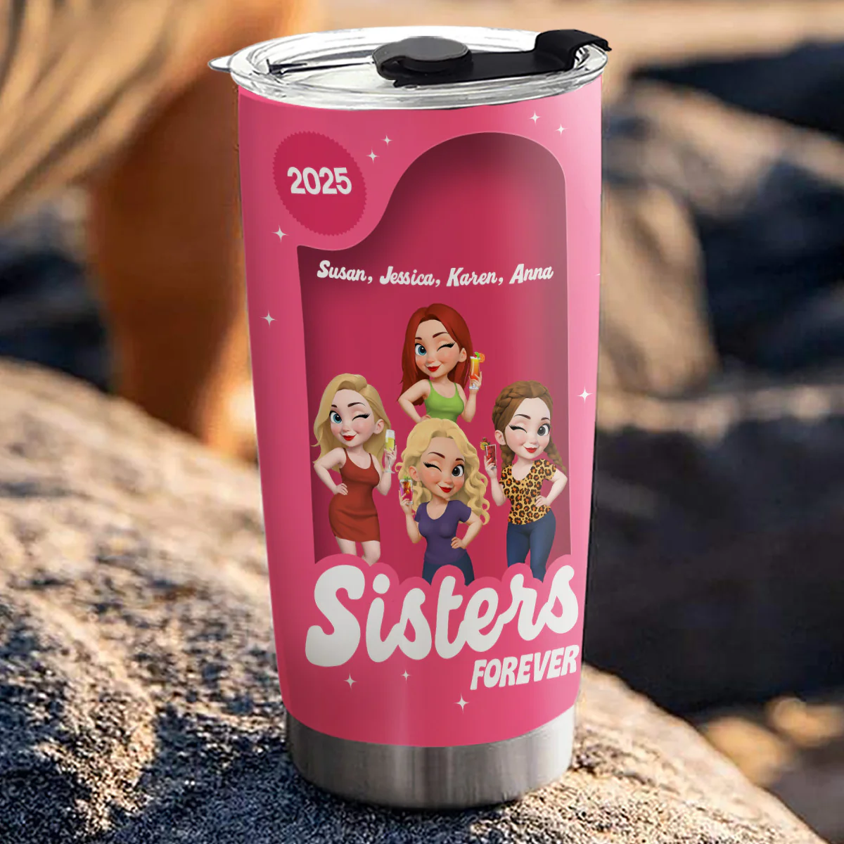 Sisters Besties Forever Box - Personalized Custom Tumbler - Image 3