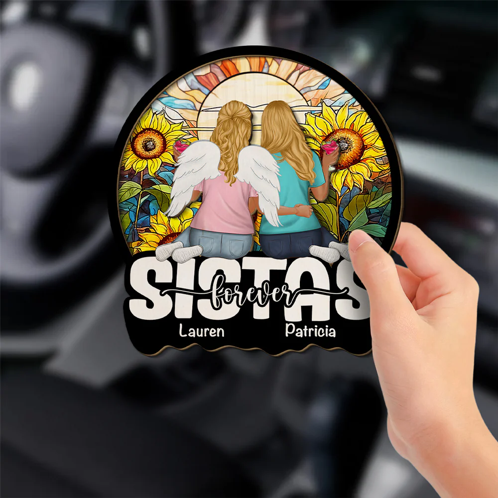 Sisters Beyond Time - Personalized Custom Car Visor Clip - Image 2