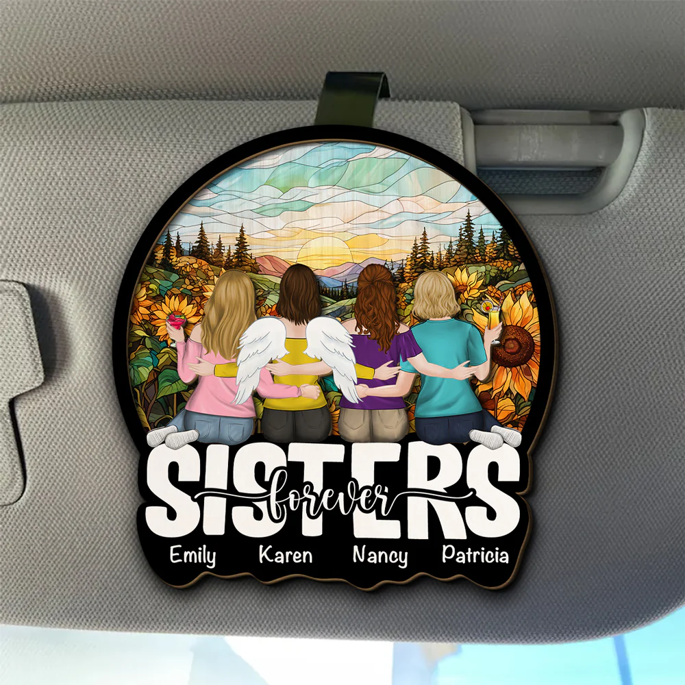 Sisters Beyond Time - Personalized Custom Car Visor Clip - Image 4