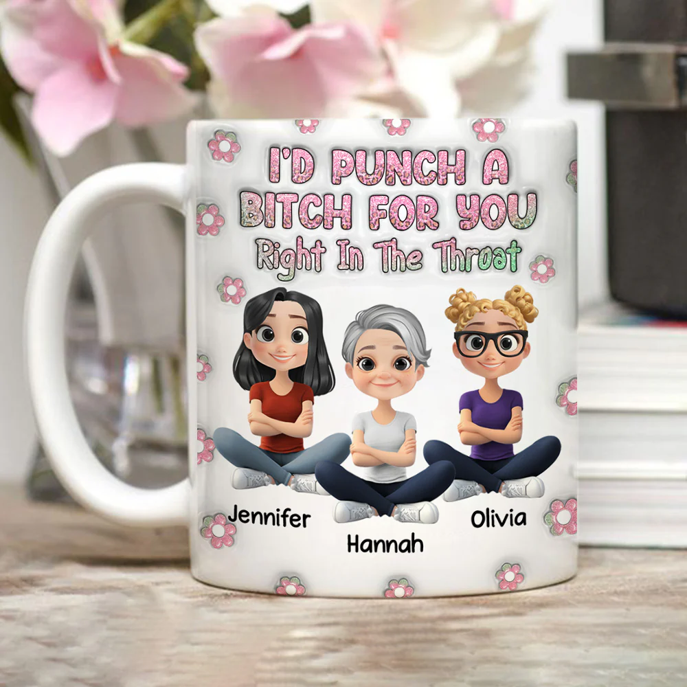 Sisters By Heart - Personalized Custom 3D Inflated Effect Mug - Image 2
