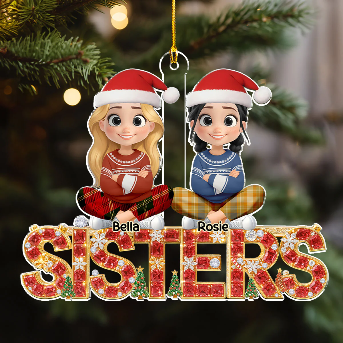 Sisters Forever 2025 - Personalized Custom Acrylic Ornament - Image 5