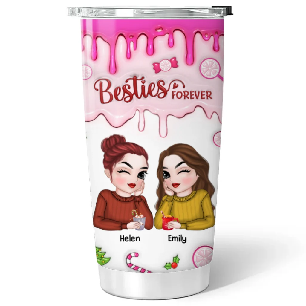 Sisters Forever - Personalized Custom 3D Inflated Effect Tumbler - Image 7