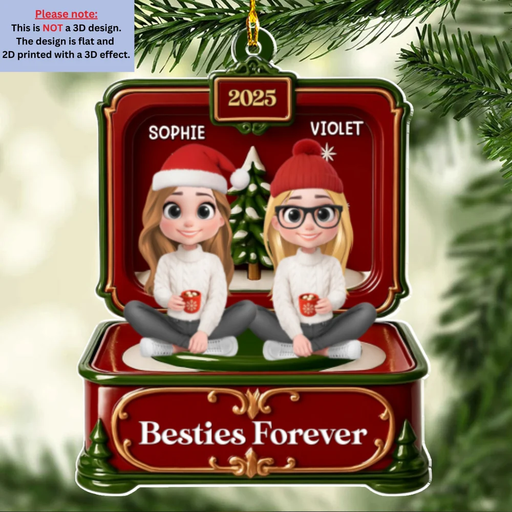 Sisters Forever - Personalized Custom Acrylic Ornament - Image 7