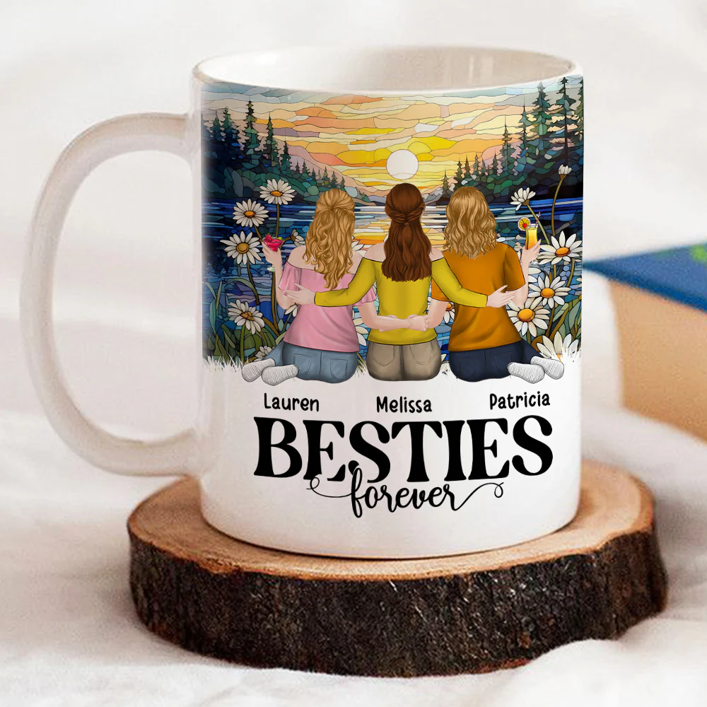 Sisters Forever - Personalized Custom Coffee Mug - Image 5