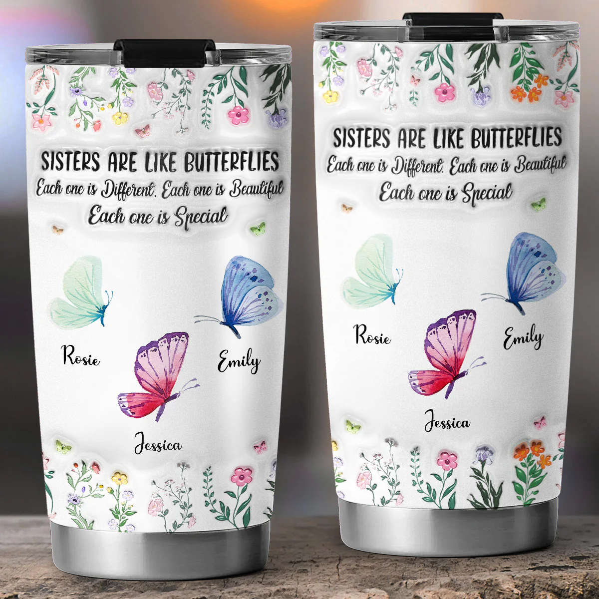Sisters Make Life More Beautiful - Personalized Custom 3D Inflated Effect Tumbler - Image 5