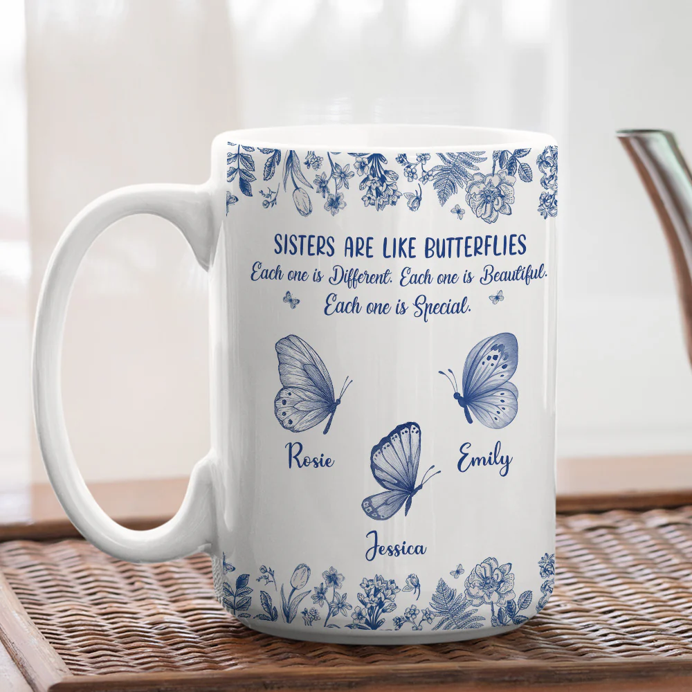 Sisters Make Life More Beautiful - Personalized Custom Coffee Mug - Image 4