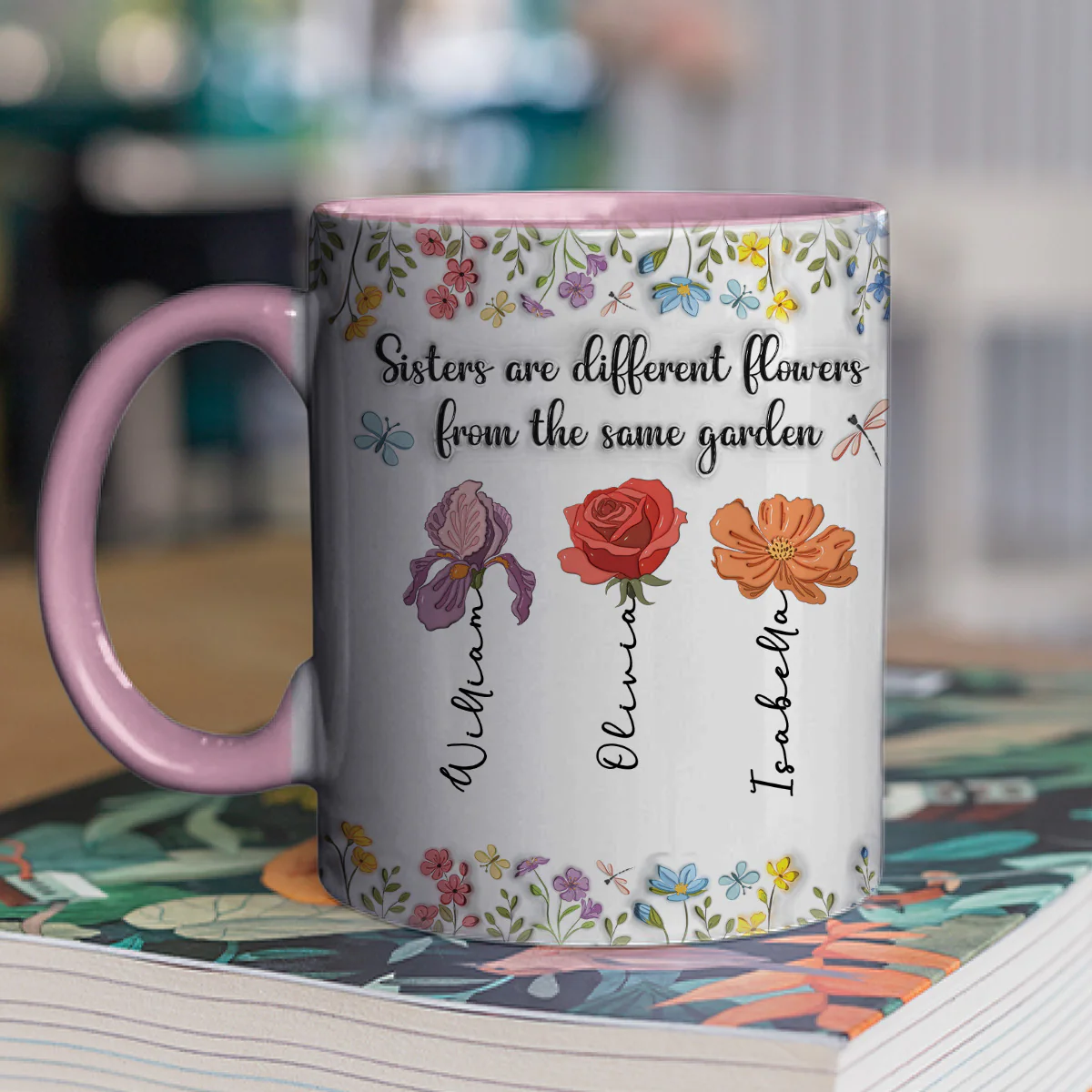 Sisters Make Life More Colorful - Personalized Custom 3D Inflated Effect Accent Mug - Image 2