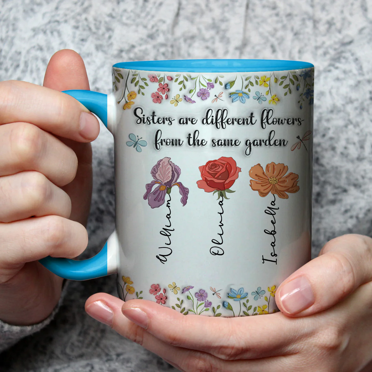 Sisters Make Life More Colorful - Personalized Custom 3D Inflated Effect Accent Mug - Image 4