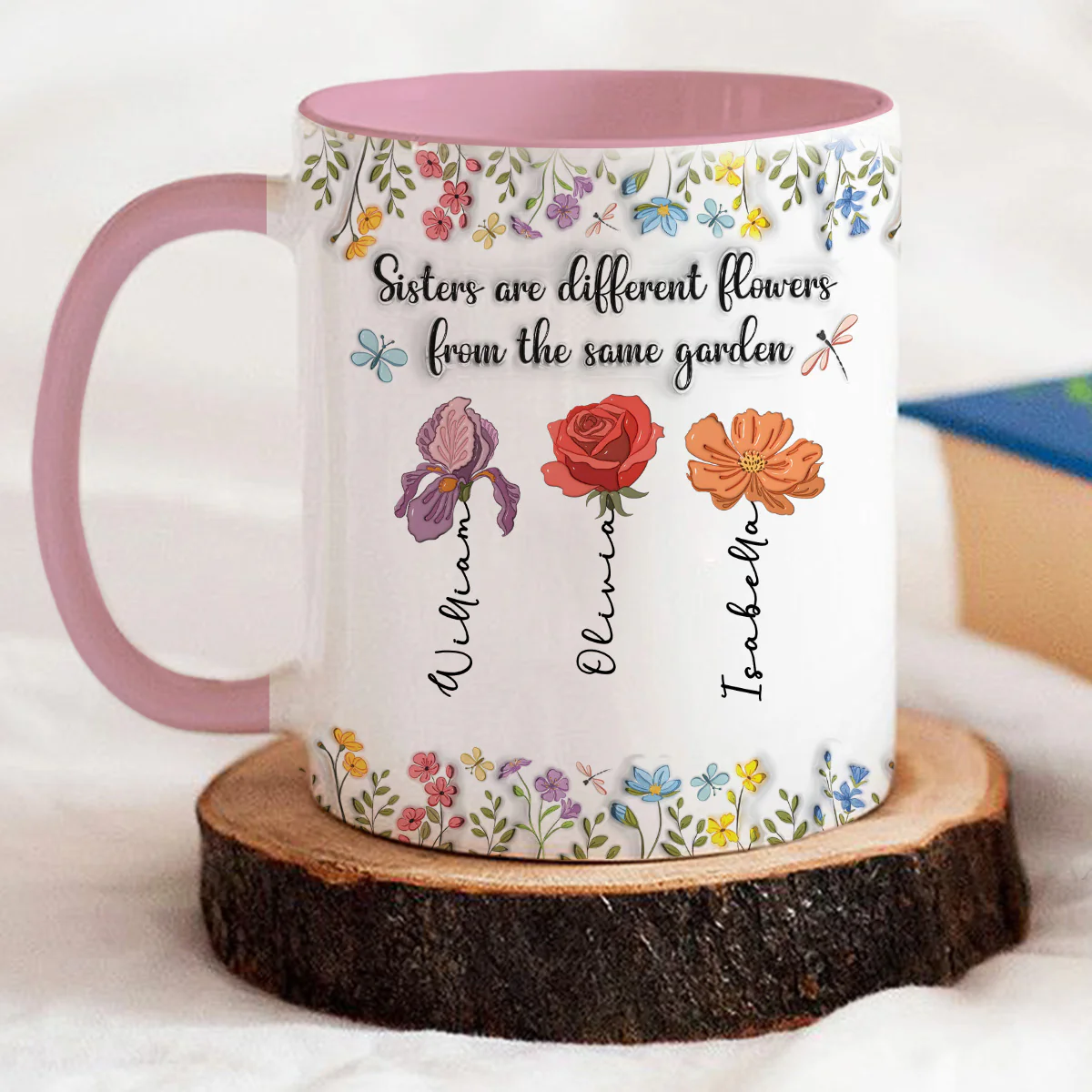 Sisters Make Life More Colorful - Personalized Custom 3D Inflated Effect Accent Mug - Image 7