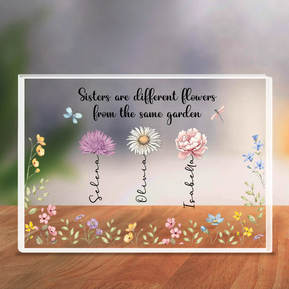 Sisters Make The World Beautiful  - Personalized Custom Acrylic Plaque - Image 4