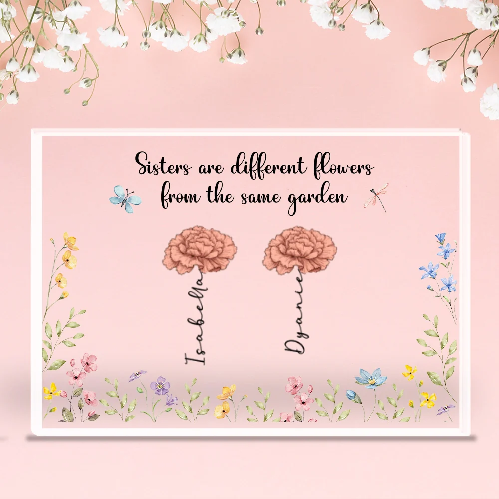 Sisters Make The World Beautiful  - Personalized Custom Acrylic Plaque - Image 5