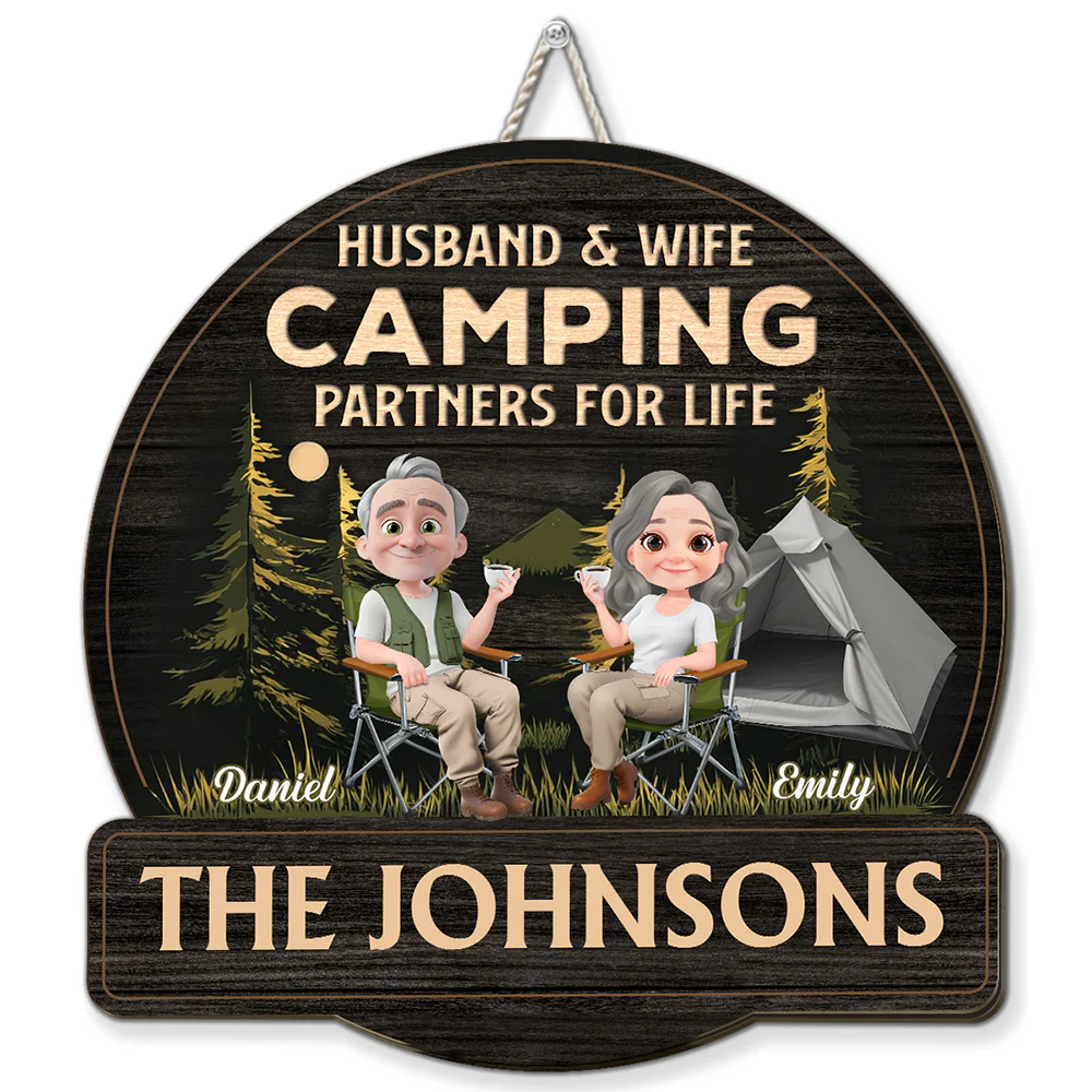 Sit By The Campsite - Personalized Custom Wood Sign
