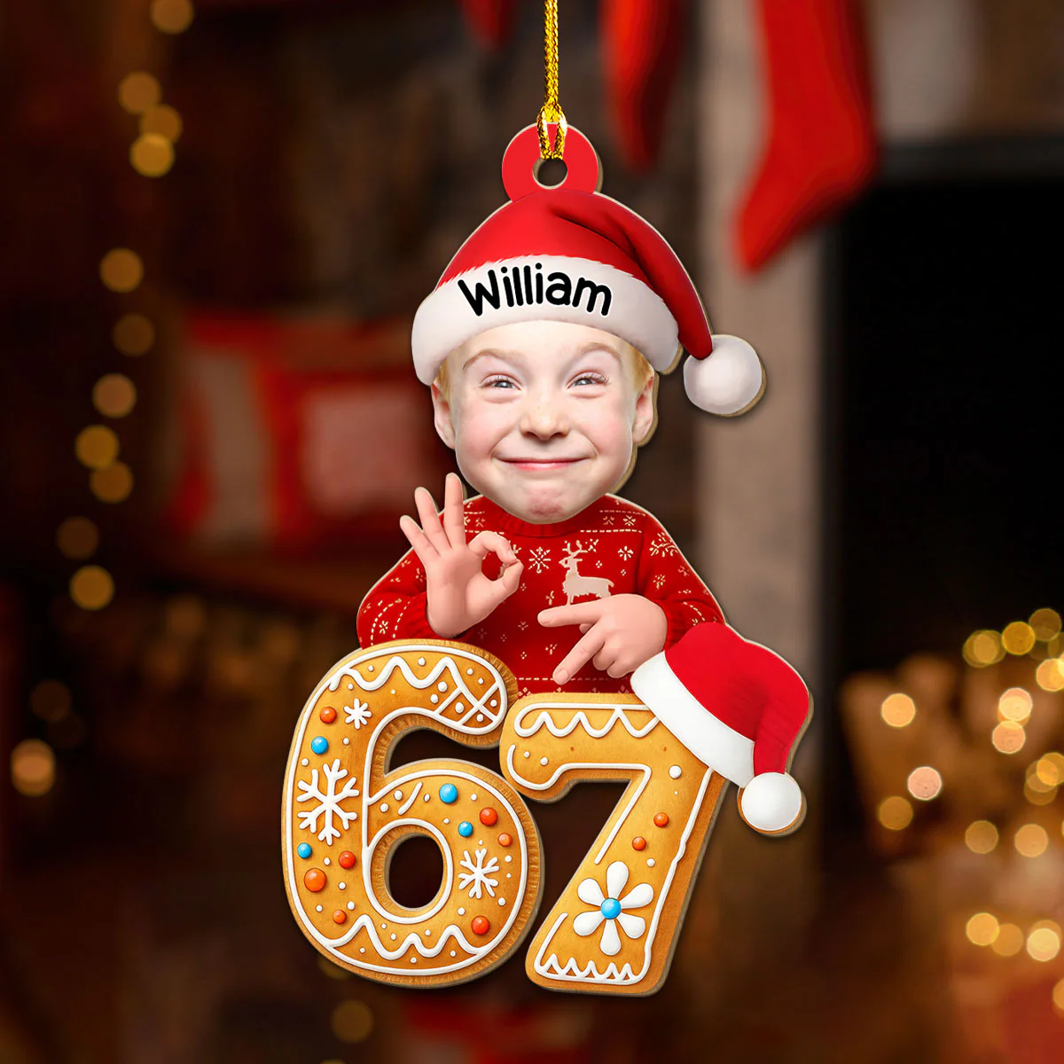 Sixty Seven Is That It - Personalized Custom 3D Effect Wood Ornament - Image 4