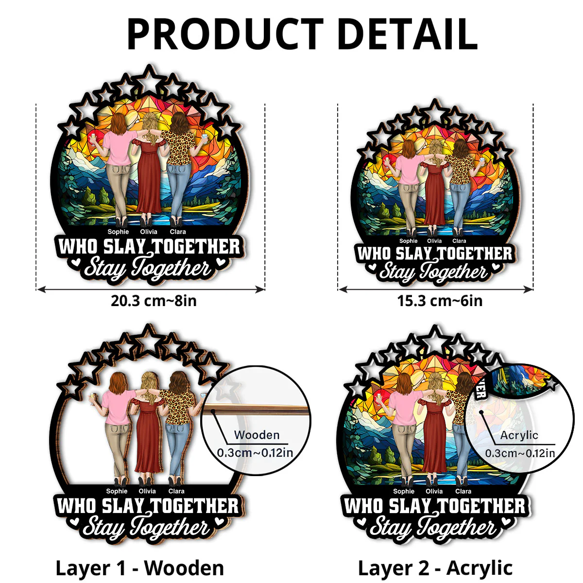 Slay Together - Personalized Custom Suncatcher - Image 6