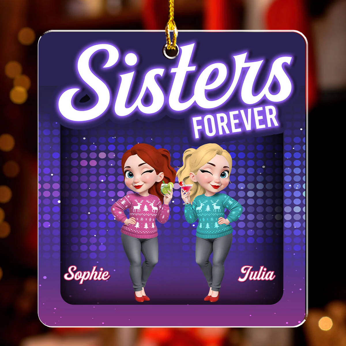 Sleigh Rides And Bestie - Personalized Custom Acrylic Ornament