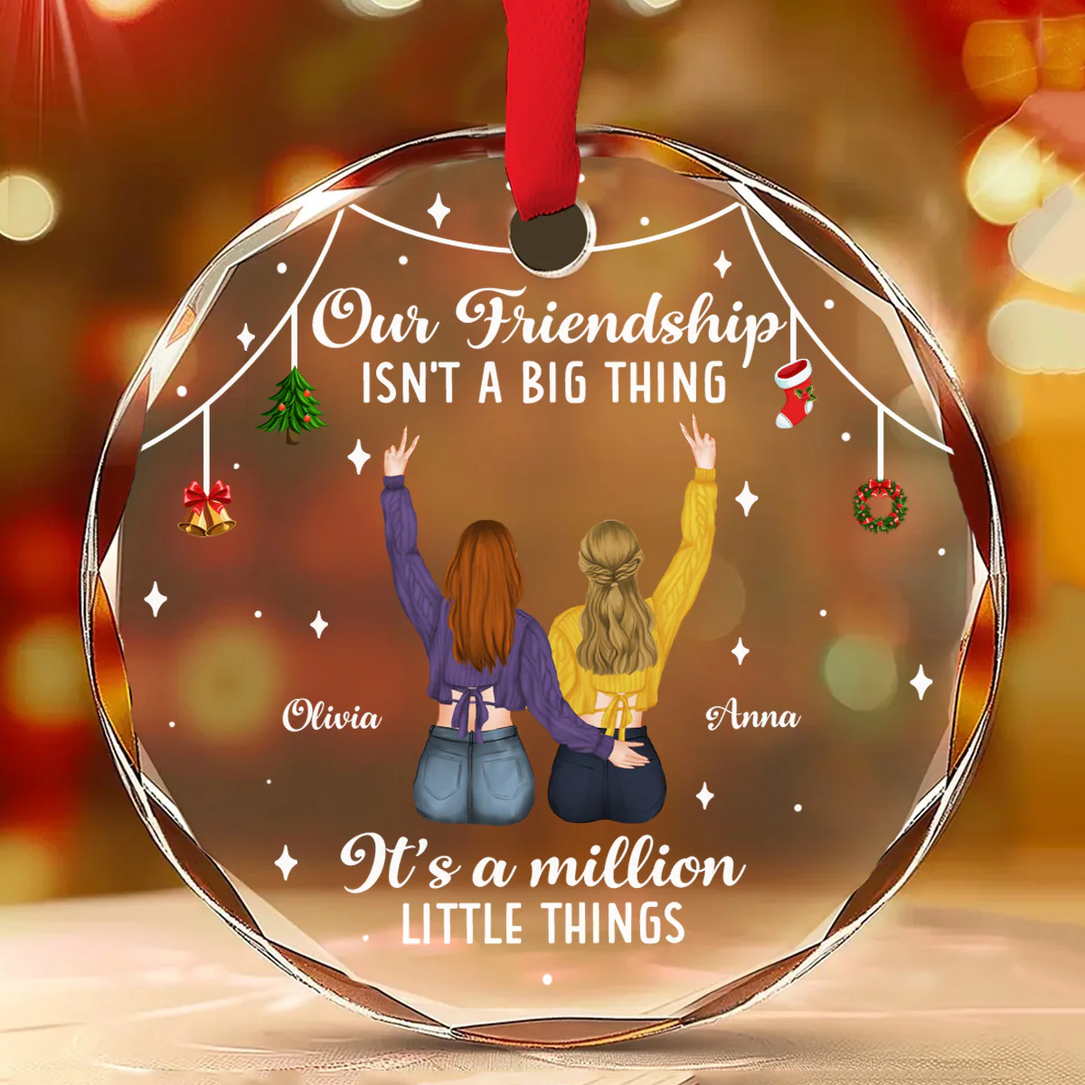 Small Things Make Big Memories - Personalized Custom Glass Ornament - Image 2
