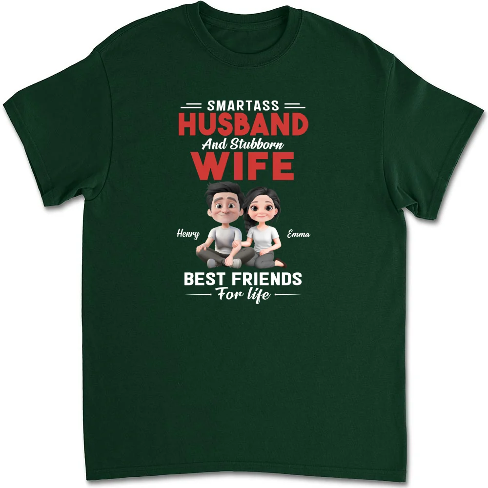 Smartass Husband And Stubborn Wife - Personalized Custom Shirt - Image 10