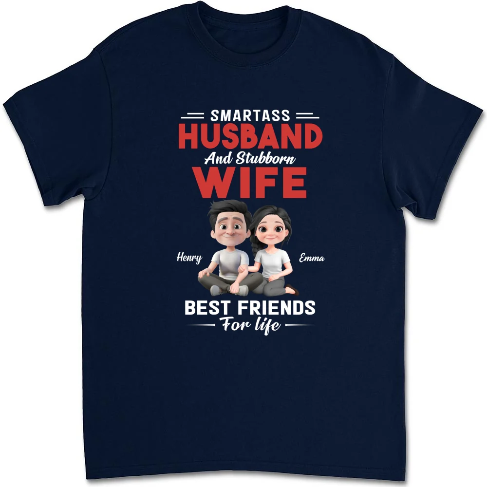 Smartass Husband And Stubborn Wife - Personalized Custom Shirt - Image 11