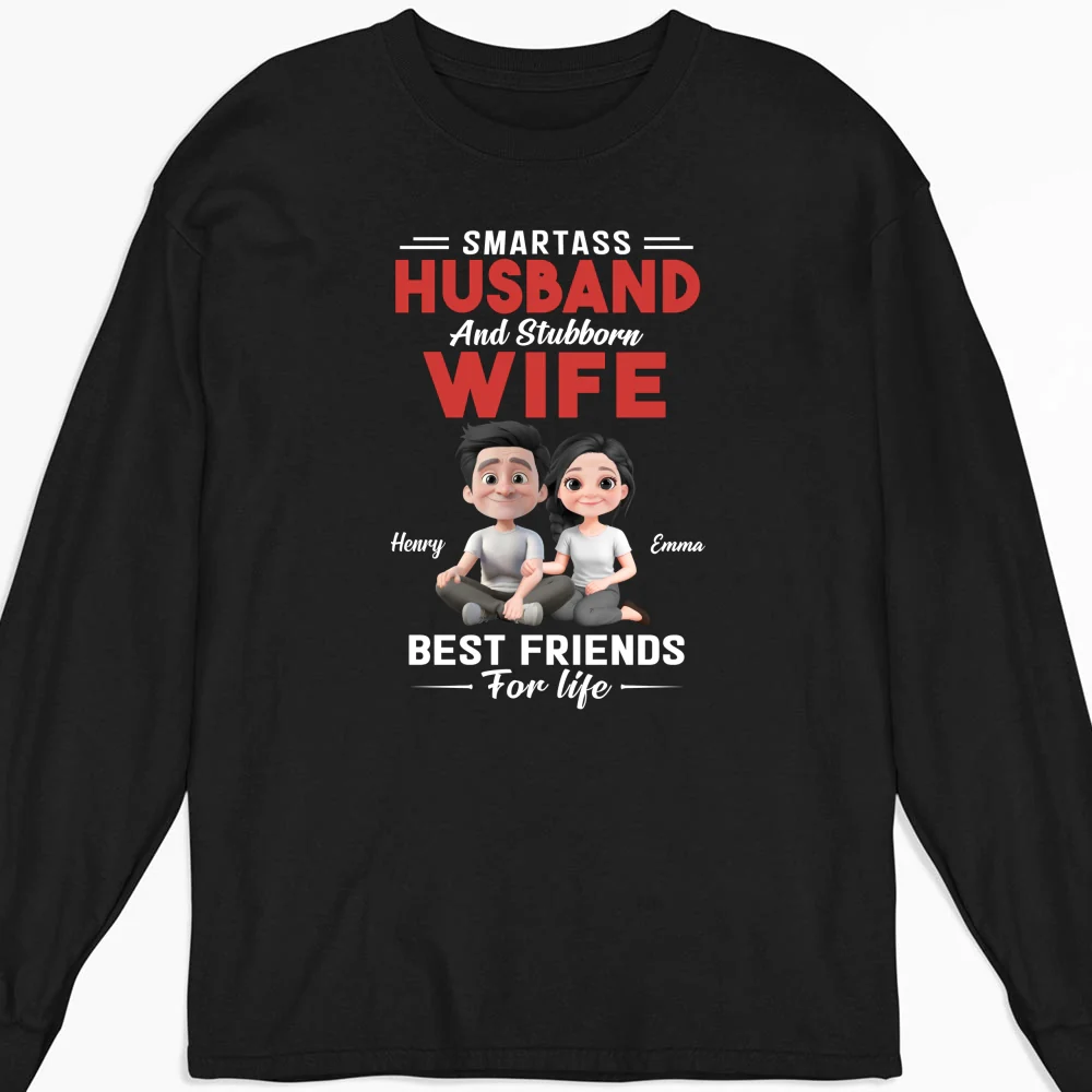 Smartass Husband And Stubborn Wife - Personalized Custom Shirt - Image 12