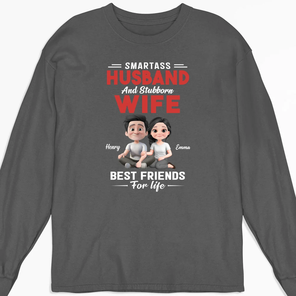Smartass Husband And Stubborn Wife - Personalized Custom Shirt - Image 13