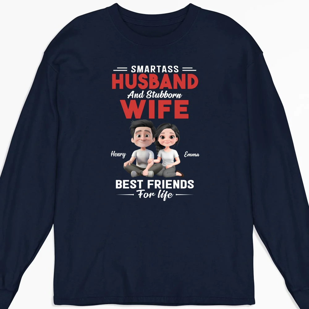 Smartass Husband And Stubborn Wife - Personalized Custom Shirt - Image 14