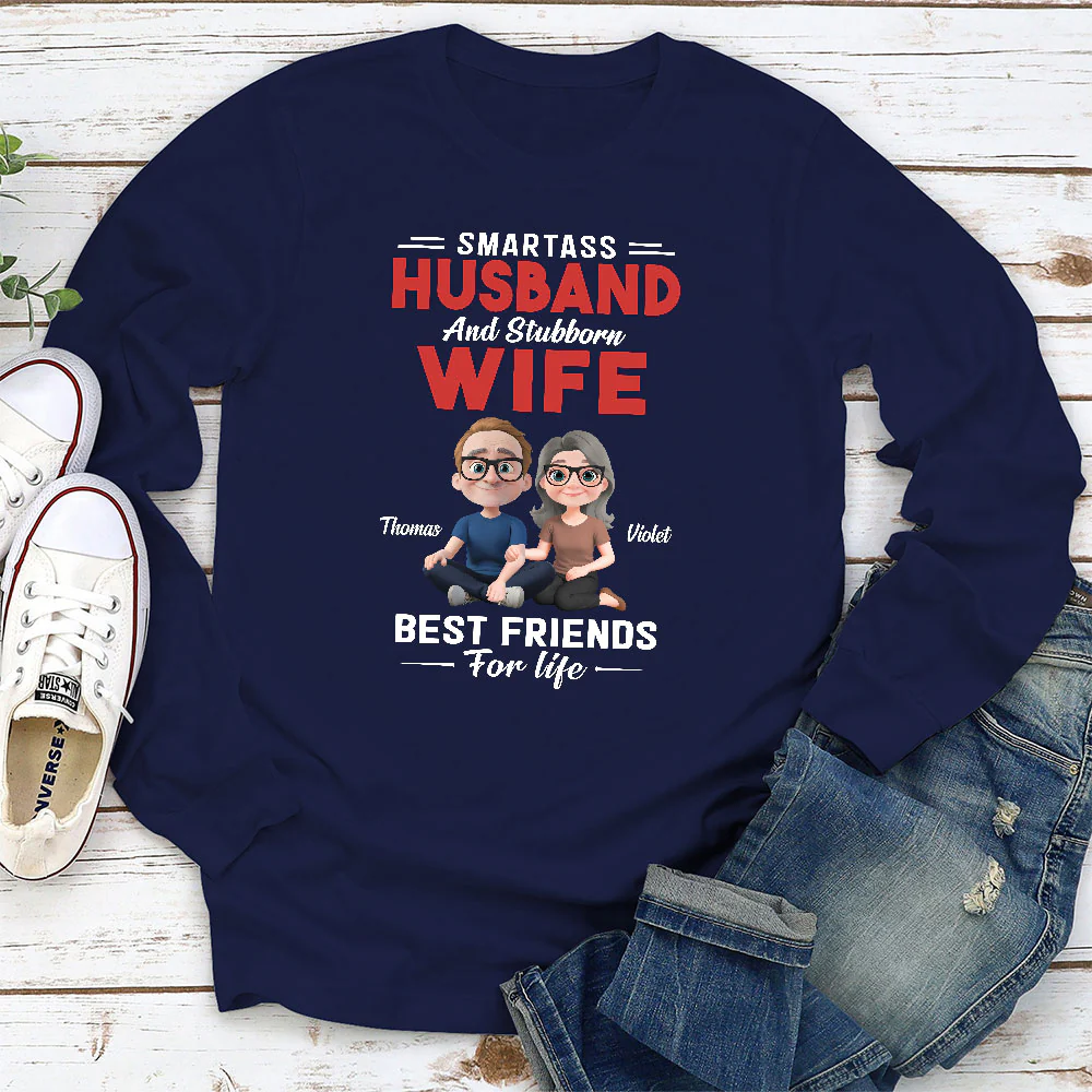 Smartass Husband And Stubborn Wife - Personalized Custom Shirt - Image 4