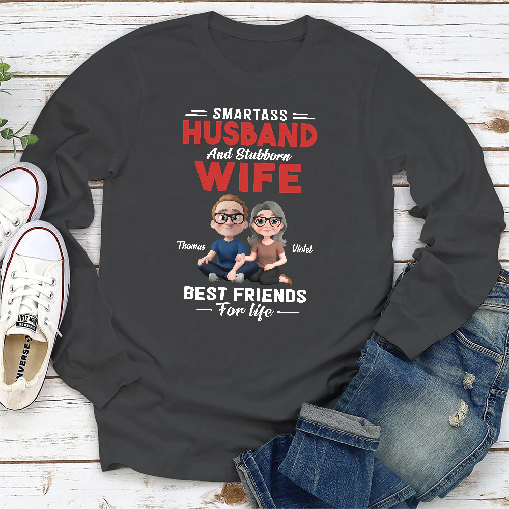 Smartass Husband And Stubborn Wife - Personalized Custom Shirt - Image 5