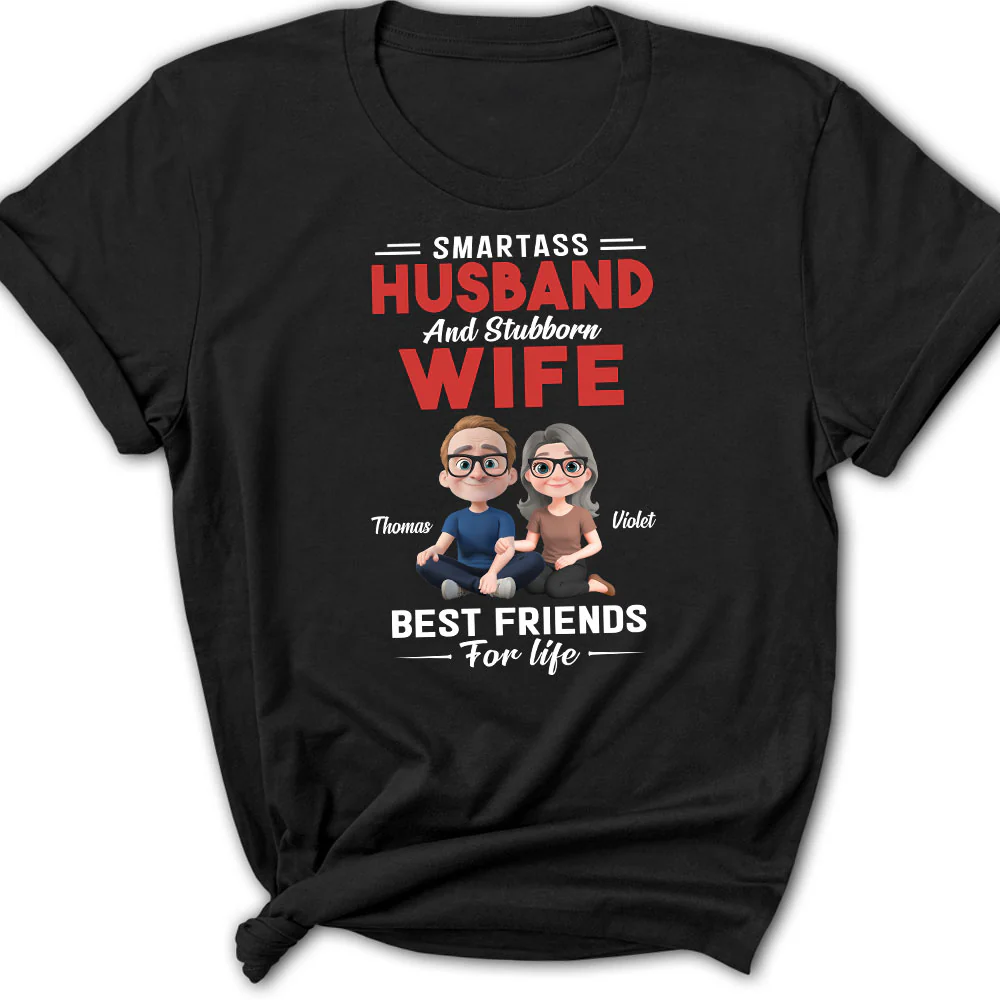 Smartass Husband And Stubborn Wife - Personalized Custom Shirt - Image 6