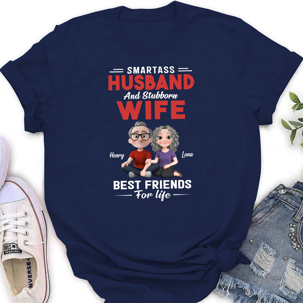 Smartass Husband And Stubborn Wife - Personalized Custom Shirt - Image 7