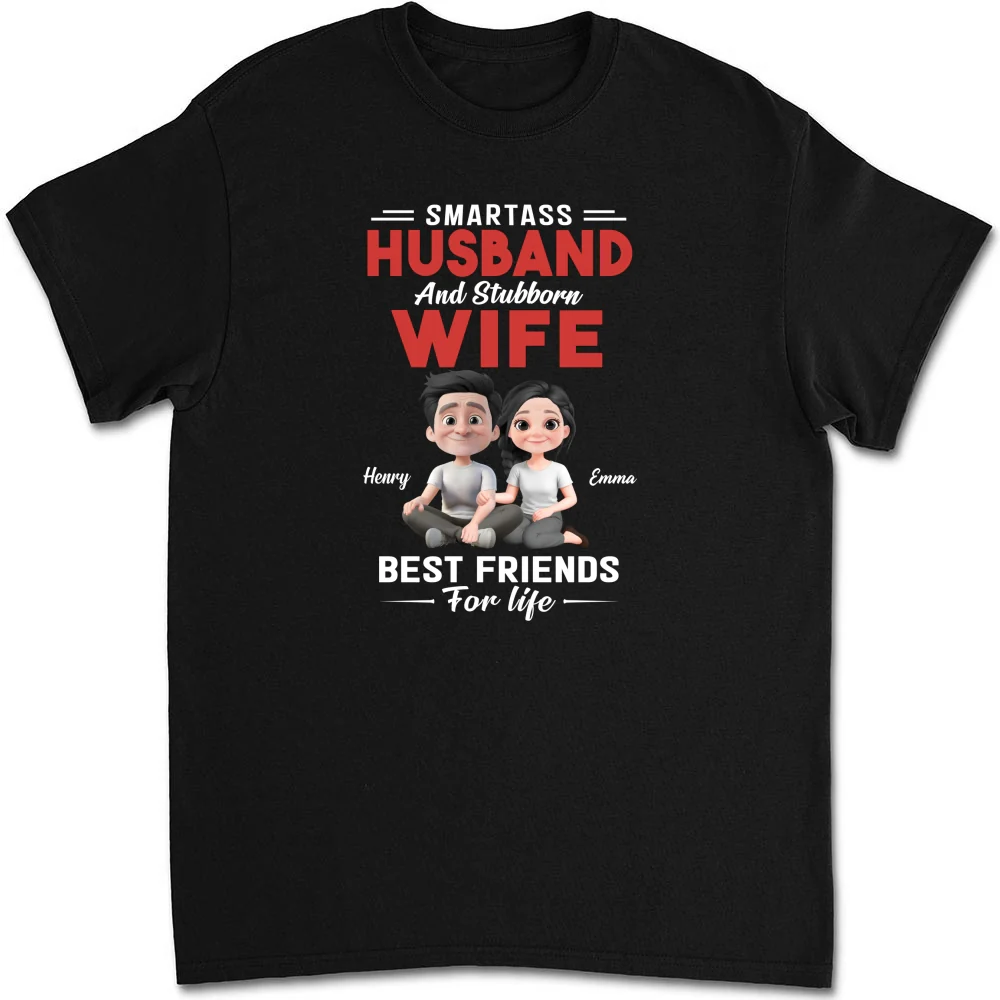 Smartass Husband And Stubborn Wife - Personalized Custom Shirt - Image 8