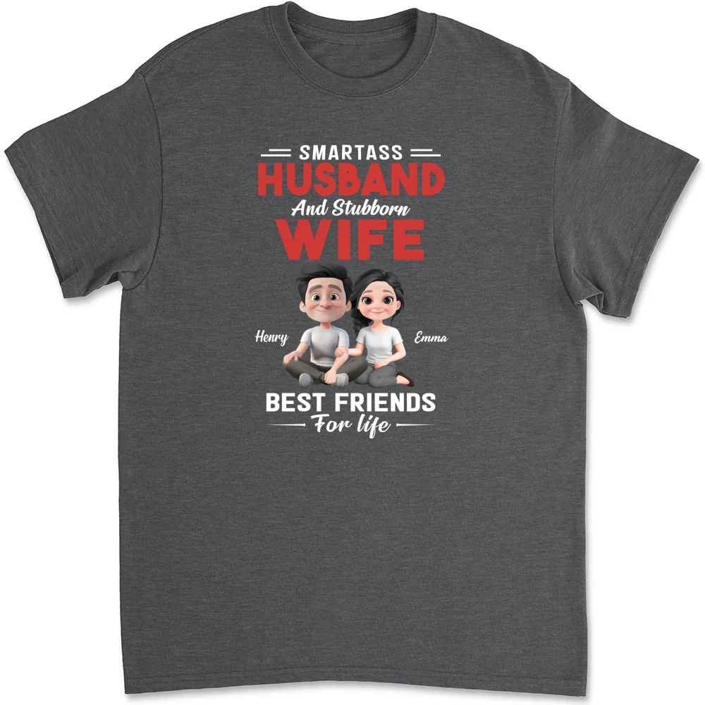 Smartass Husband And Stubborn Wife - Personalized Custom Shirt - Image 9