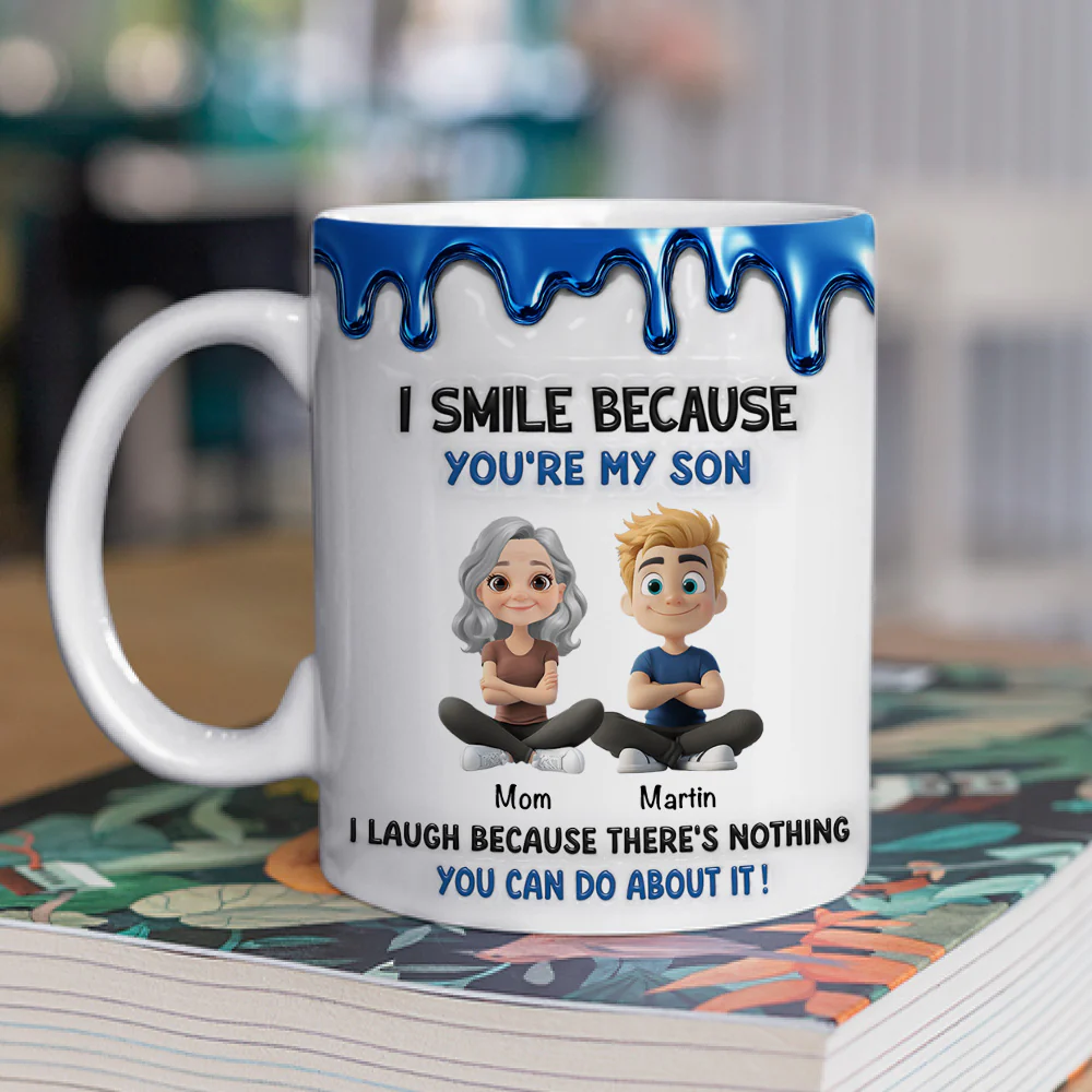 Smile Because You Are My Daughter - Personalized Custom 3D Inflated Effect Mug - Image 2