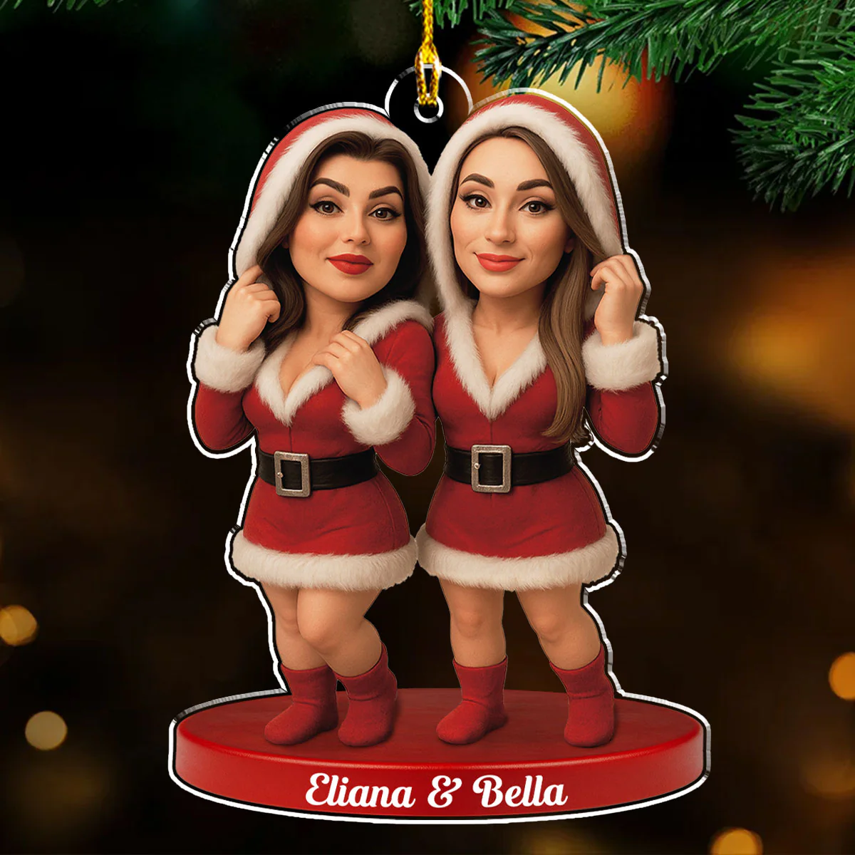 Smiles And Style - Personalized Custom Acrylic Ornament - Image 3
