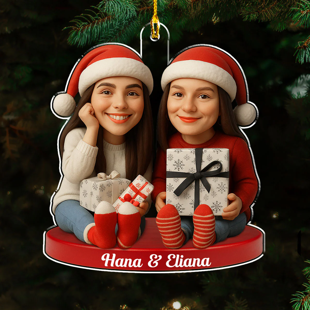 Smiles And Style - Personalized Custom Acrylic Ornament - Image 5