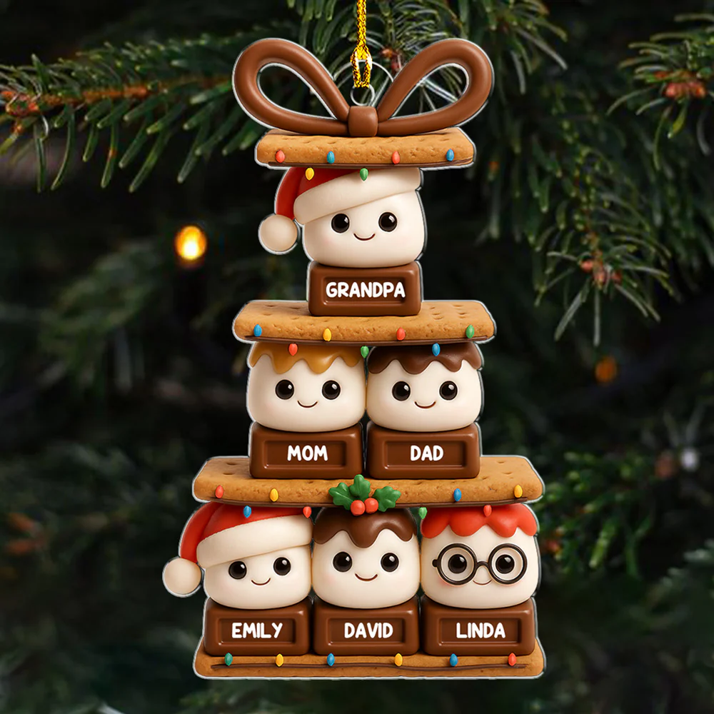 Smores Christmas Tree - Personalized Custom Acrylic Ornament - Image 2