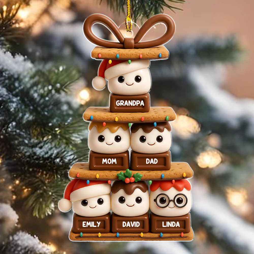 Smores Christmas Tree - Personalized Custom Acrylic Ornament - Image 3