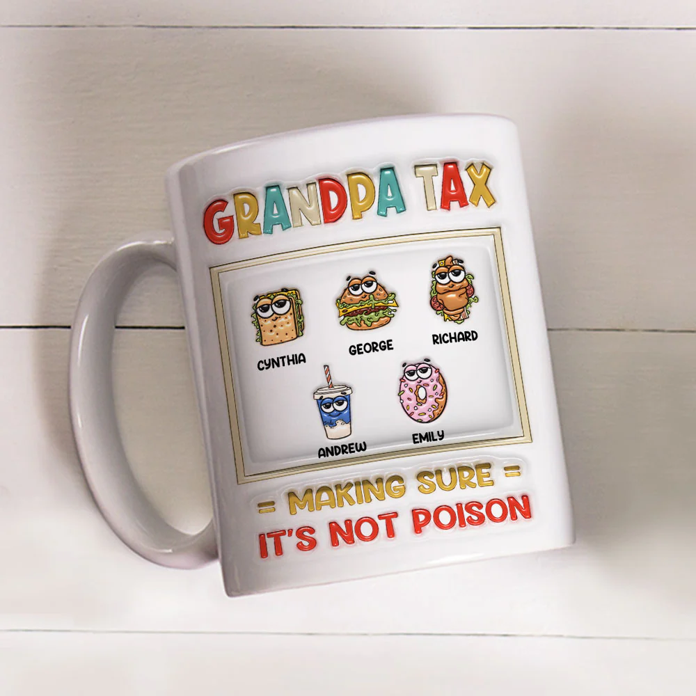 Snacks Approved By Dad Tax - Personalized Custom 3D Inflated Effect Mug - Image 3